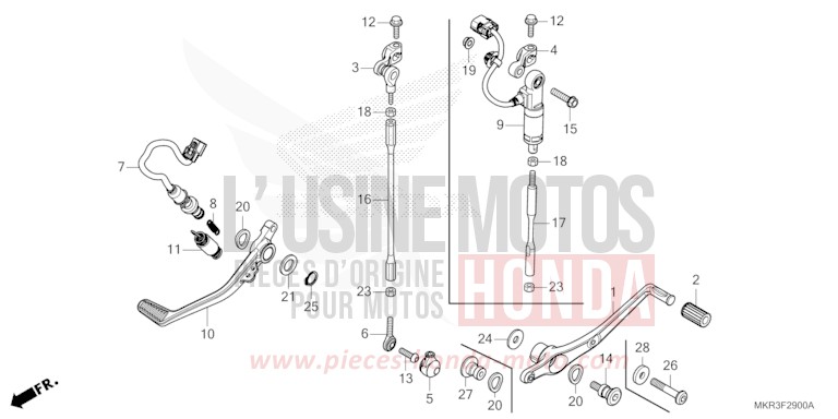 PEDAL von CBR1000RR "Fireblade" GRAND PRIX RED (R380) von 2022